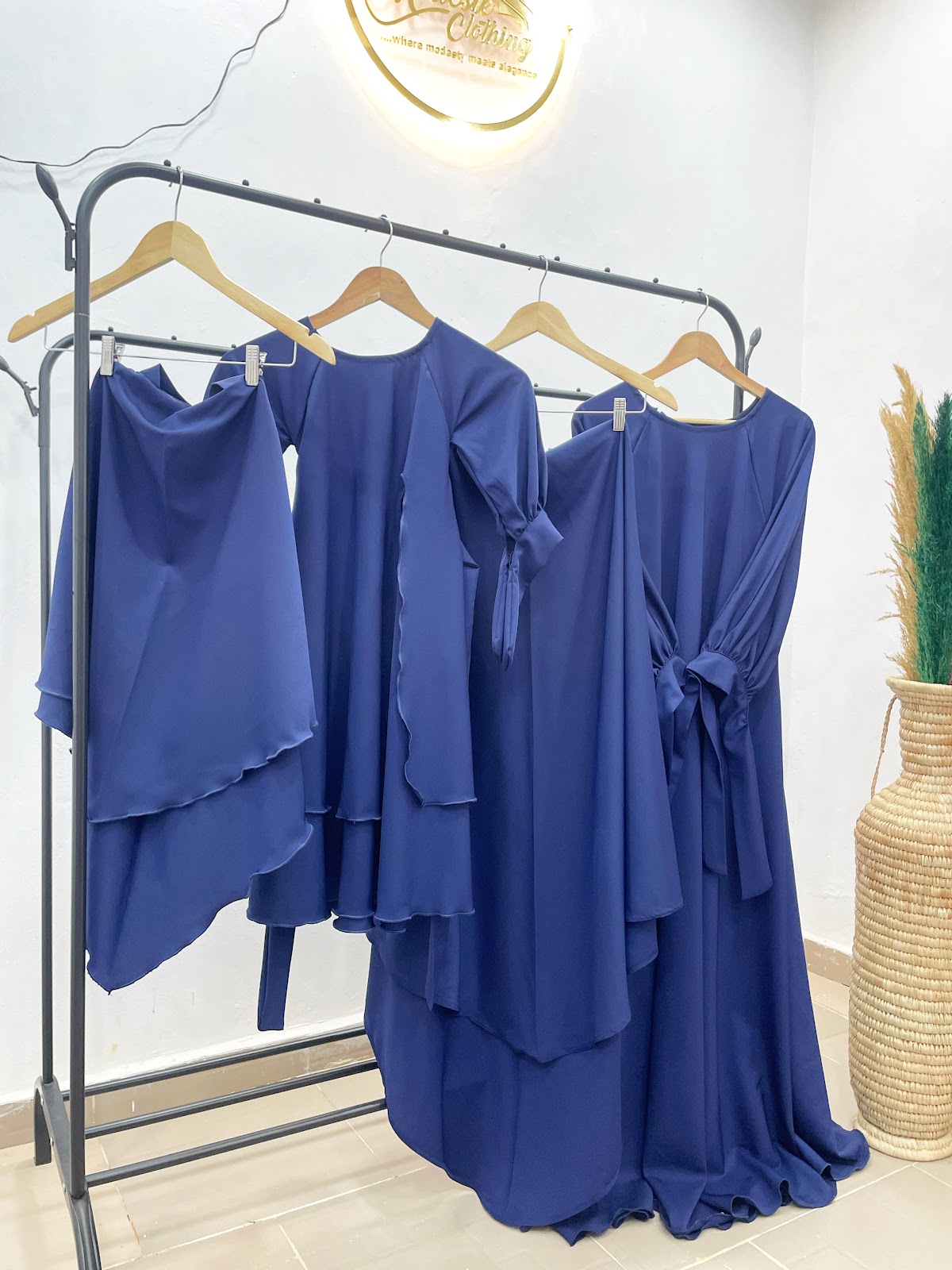 Modeste Safiya royal blue layered tiered coordinates