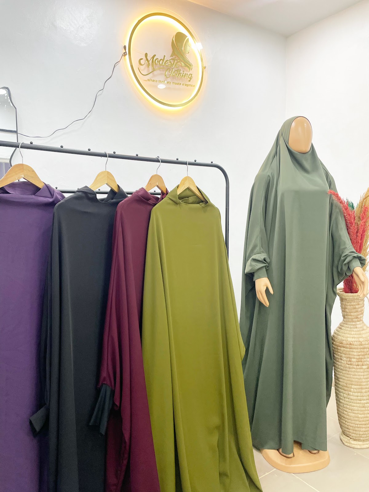 Modeste olive green full overhead jilbab