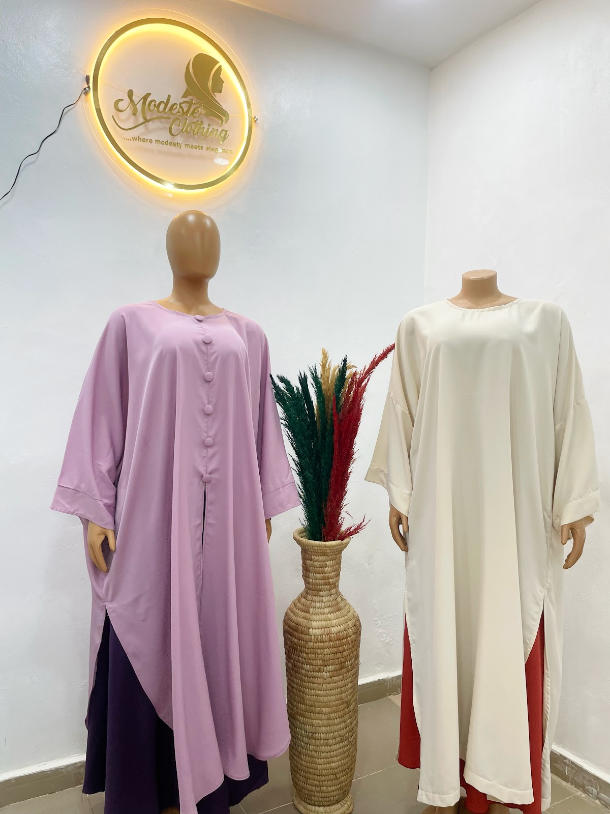 Modeste Layali split tunic & skirt display